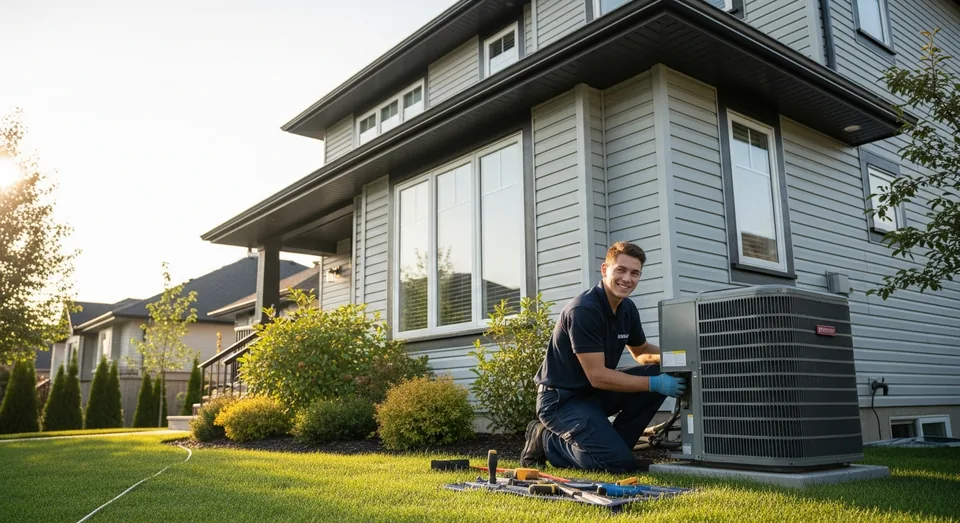 Air Conditioning professional at work in Waterloo